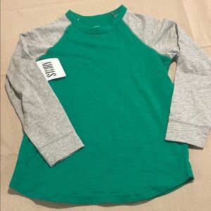 STORY Kids Long Sleeve Tee in Green and Gray